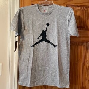 Jordan Gray Short Sleeve Tee with Black Logo